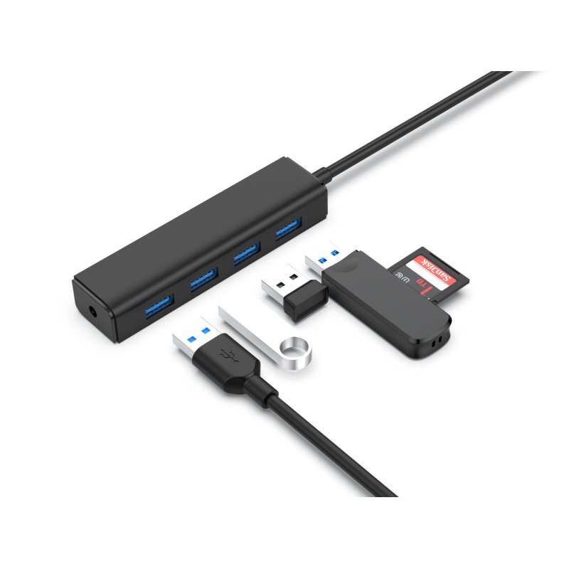 Conceptronic C4PUSB3 hub & concentrateur USB 3.2 Gen 1 (3.1 Gen 1) Type-A 5000 Mbit/s Noir