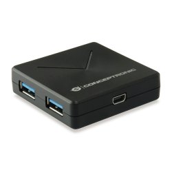 Conceptronic HUBBIES02B hub & concentrateur USB 3.2 Gen 1 (3.1 Gen 1) Mini-B 5000 Mbit/s Noir