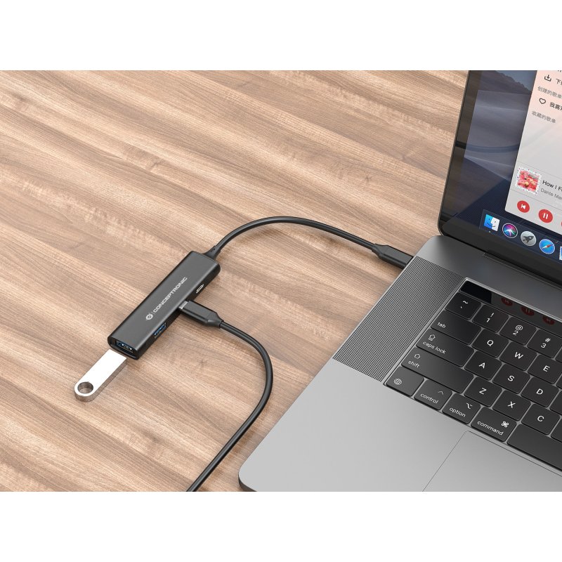 CONCEPTRONIC 4-Port Hub USB-C3.2Gen1-2xA3.0/2xC o.Netz. sw