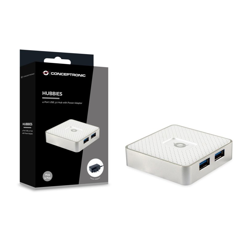 Conceptronic HUBBIES03W interface hub USB 3.2 Gen 1 (3.1 Gen 1) Micro-B 5000 Mbit/s White
