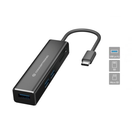 CONCEPTRONIC 3-Port Hub USB-C3.2Gen1-3xA3.0/ o.Netz. sw