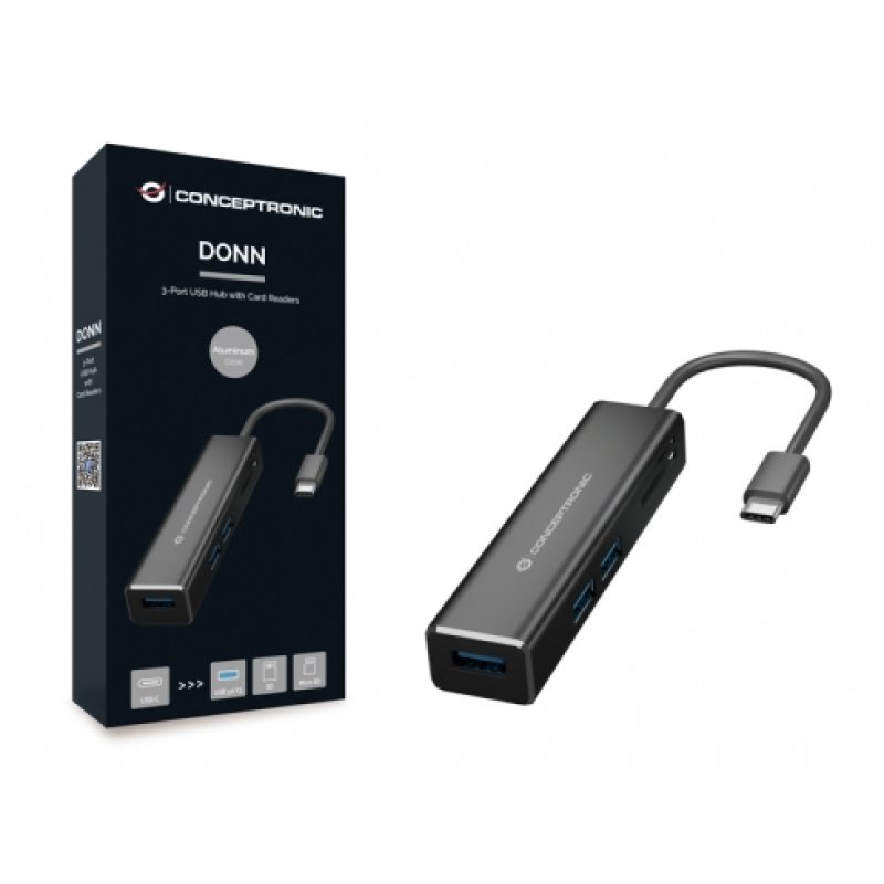 CONCEPTRONIC 3-Port Hub USB-C3.2Gen1-3xA3.0/ o.Netz. sw