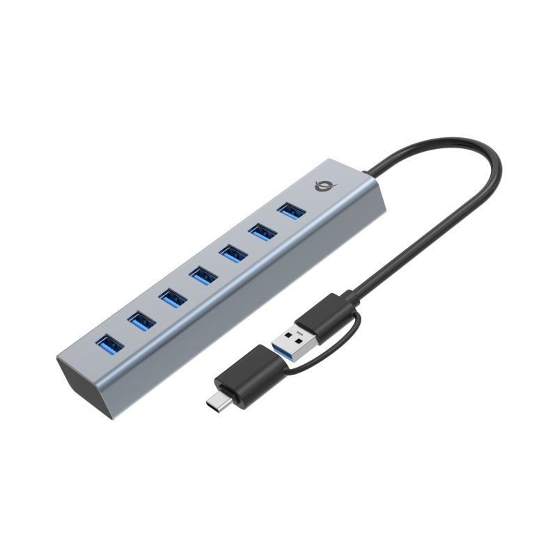 Conceptronic HUBBIES21GP 7-Port USB 3.0 Hub with Power Adapter, 5Gbps, USB-A x 7