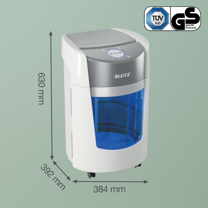 Leitz IQ OptiMax Small Office 350 Micro Cut Paper Shredder Security P5 22L - White