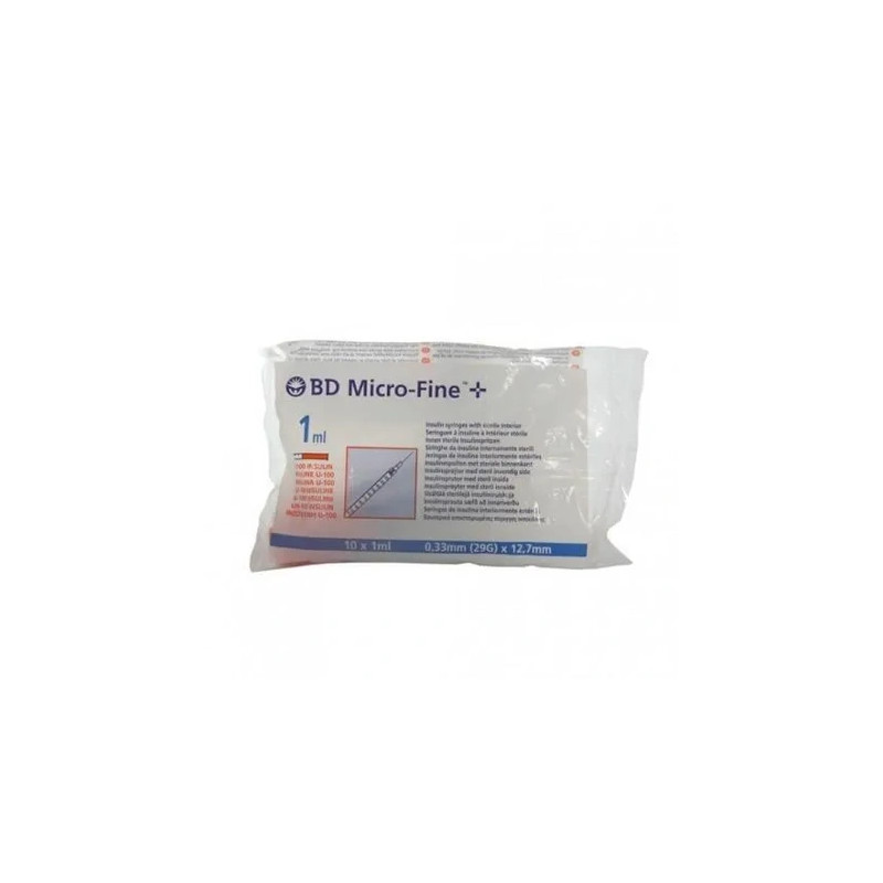 Becton Dickinson B.D Ultra Fine Insulin Syringe U 100 1ml 29g X 12.7 Mm - 10 Units