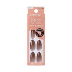Kiss Impress Bare But Better Ma - Cozy Adhesive Nails, 30 Pieces
