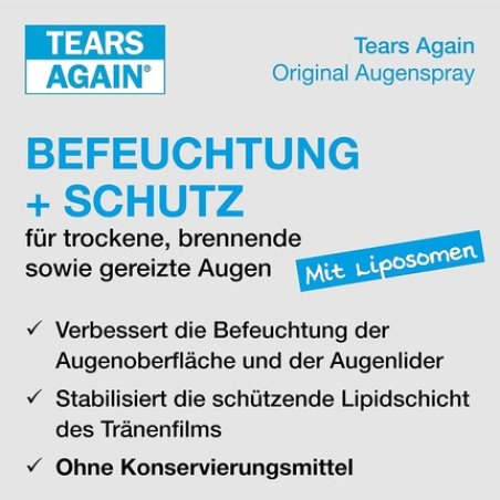 TEARS AGAIN Eye Spray for Improved Eye and Eyelid Moisturization 10ml Solution