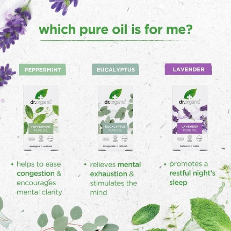 Dr Organic Lavender Essential Oil 100% Pure & Natural - Soothe, Calm & Balance