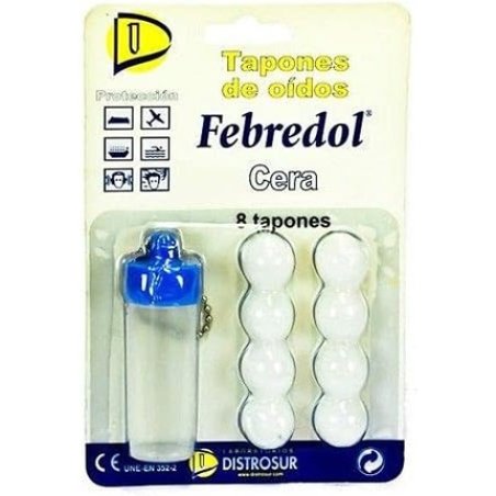 Febredol Wax Ear Plugs 8 Pieces - Pack of 8