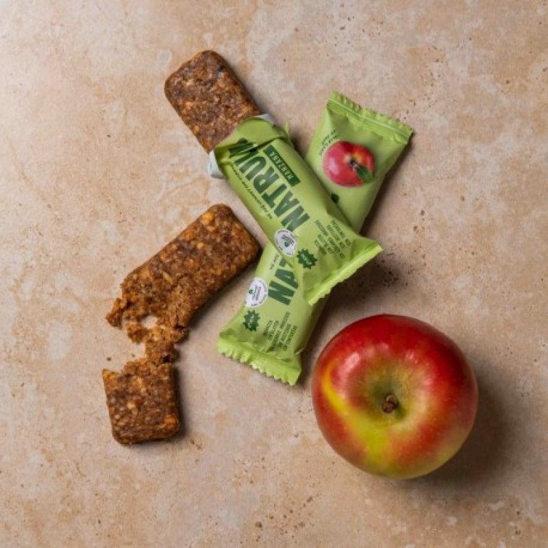 Natural Athlete Organic Apple Energy Bar Raw Apple Bar 24x40g Natruly