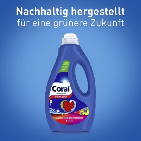 Coral Optimal Color Liquid Detergent for Longer Lasting Colors 23 Wash Loads