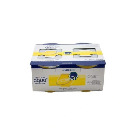 Nestl Meritene Resource Acqua Gelificata Hydrating And Refreshing Food Supplement Lemon Flavor 4x125 Ml