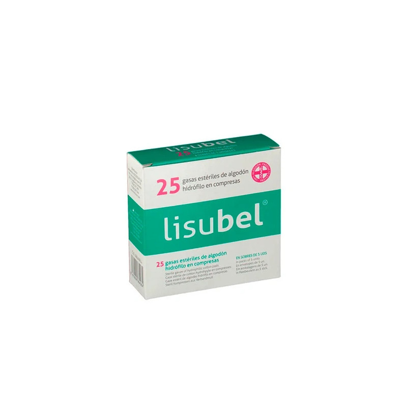 Lisubel Sterile Gauze Pads Hydrofolic Cotton Compresses 25 Units