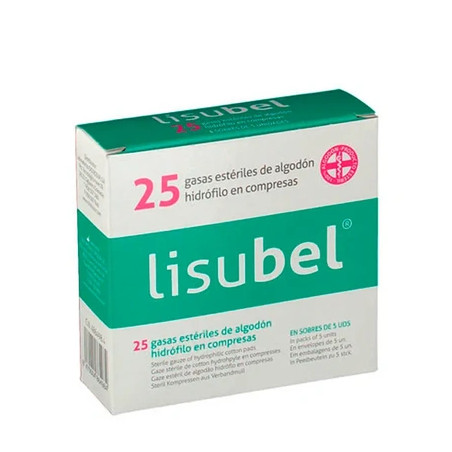 Lisubel Sterile Gauze Pads Hydrofolic Cotton Compresses 25 Units