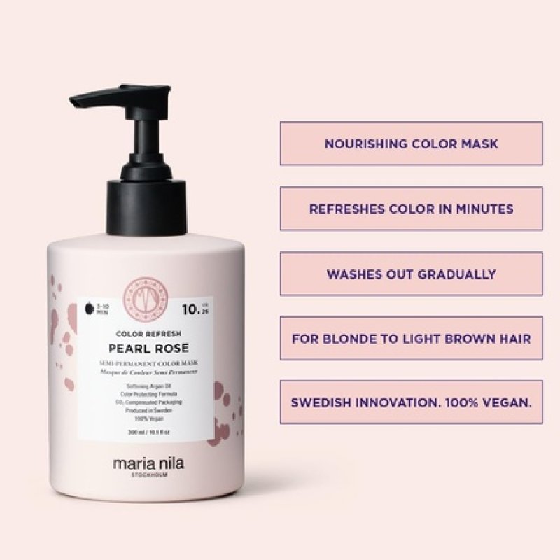 Maria Nila Colour Refresh Pearl Rose Soft Pink Hair Mask 300ml