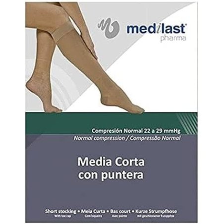Medialast Short Panty with Toe Cap Beige XL Black for Women