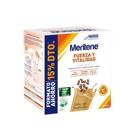 Meritene Meritene Strength And Vitality Decaffeinated Coffee Flavor 30 Sachets