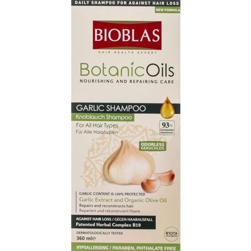 Garlic Shampoo 360ml Odorless Dermatologically Tested Anti-Hair Loss Shampoo with Organic Oil