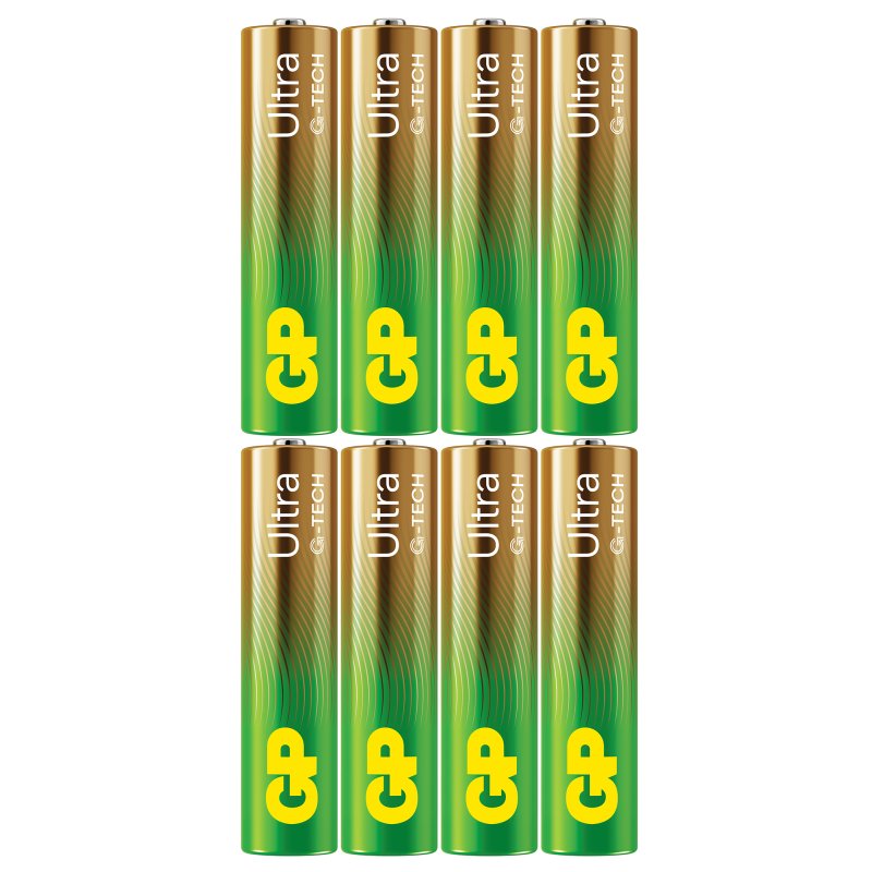 Lot de 8 piles Alcaline GP Batteries Ultra type AAA (LR03) 1,5V