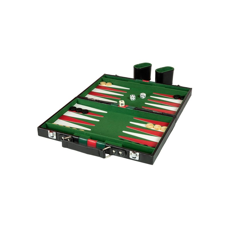 Backgammon in leather case (10416)