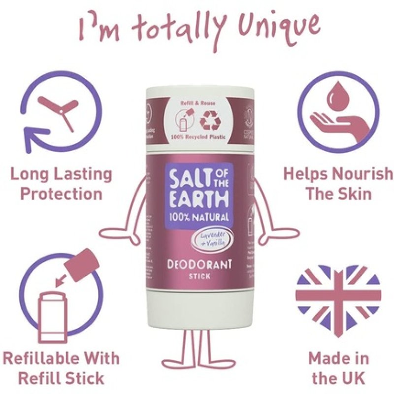 Lavender & Vanilla Natural Deodorant Stick 84g - Refillable