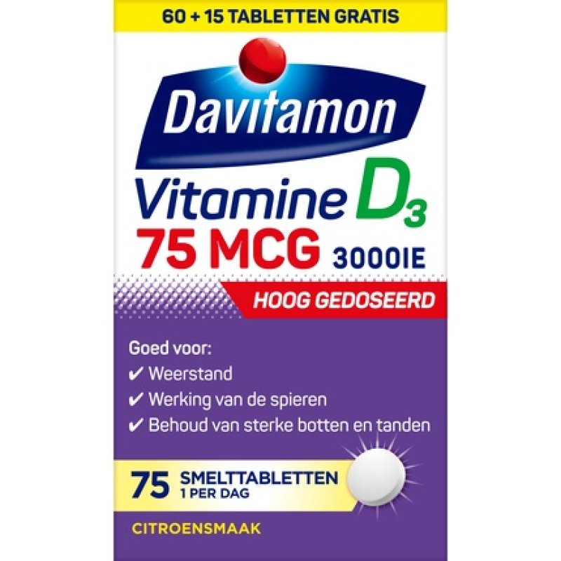 Davitamon Vitamin D3 Melting Tablets 75 Micrograms