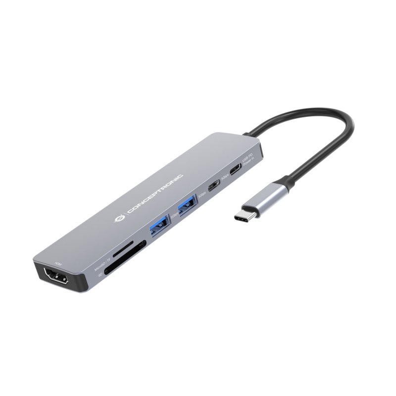 Conceptronic DONN28G station d'accueil Avec fil USB 3.2 Gen 1 (3.1 Gen 1) Type-C Gris