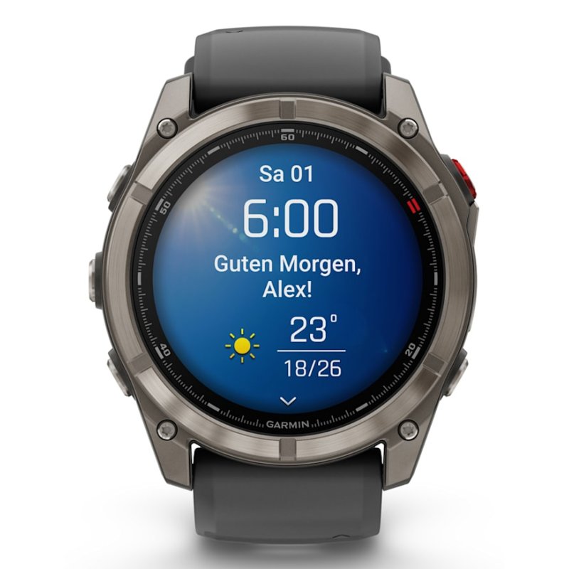 Garmin fēnix 8 Pro 3,56 cm (1.4") AMOLED 51 mm Numérique 454 x 454 pixels Écran tactile Graphite, Titane Wifi GPS