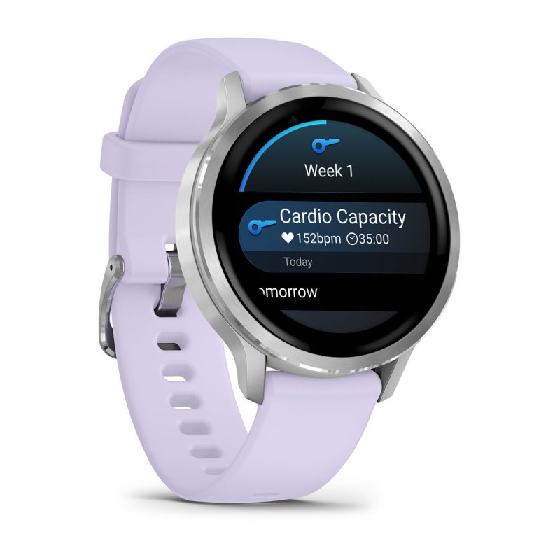 Garmin Venu 4 3,05 cm (1.2") AMOLED 41 mm Numérique 390 x 390 pixels Écran tactile Argent Wifi GPS (satellite)