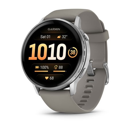 Garmin Venu 4 3,56 cm (1.4") AMOLED 45 mm Numérique 454 x 454 pixels Écran tactile Argent Wifi GPS (satellite)