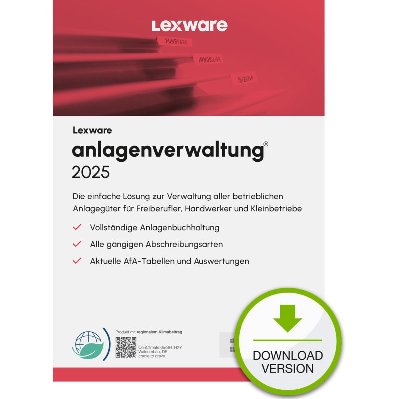 Lexware Anlagenverwaltung 2025 - 1 Devise, ABO - ESD-DownloadESD