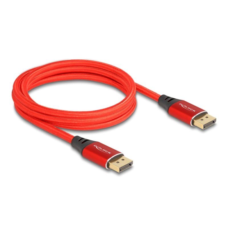 DeLOCK DisplayPort Cable 16K 60 Hz 2 m red metal