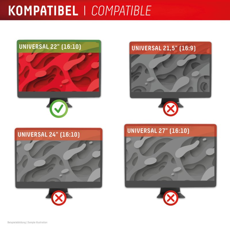 Displex PRIVACY SAFE removable 2-way privacy filter for Desktop Monitor 22'' (16:10)