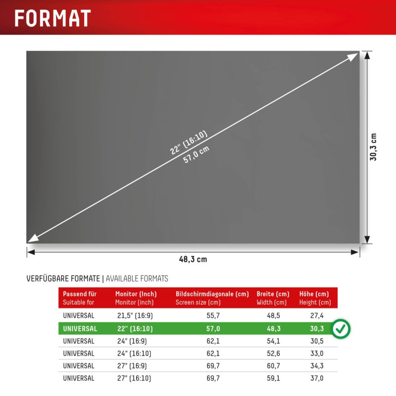 Displex 02085 filtre anti-reflets pour écran et filtre de confidentialité 55,9 cm (22") Moniteur Filtre de