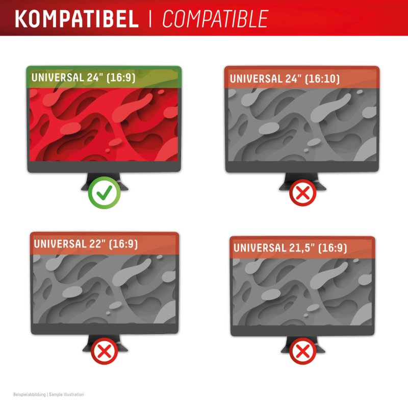Displex PRIVACY SAFE removable 2-way privacy filter for Desktop Monitor 24'' (16:9)