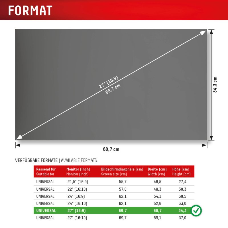 DISPLEX Privacy Safe Desktop Uni 27" (16:9)