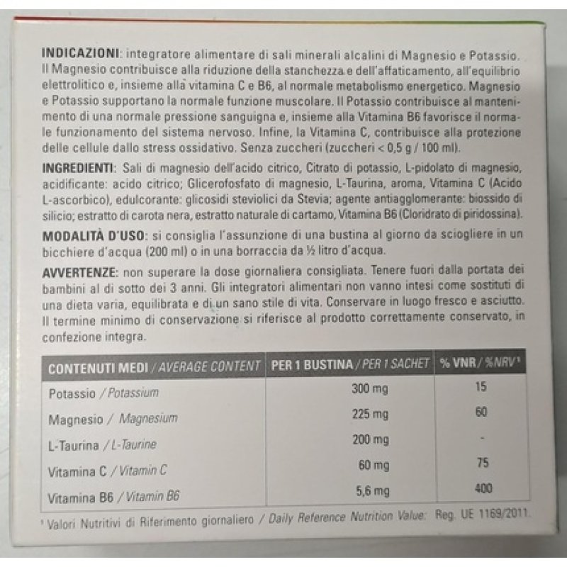 Vitadyn Magnesium Potassium Alkaline Food Supplement 30 Sachets