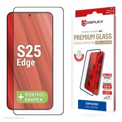 Displex Premium Screen Protector (Full Cover, 10H) for Samsung Galaxy S25 Edge, Eco Mounting Frame, Full Cover
