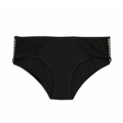 Kiwitas Classic Plumeti Menstrual Panties - Black, Size Small