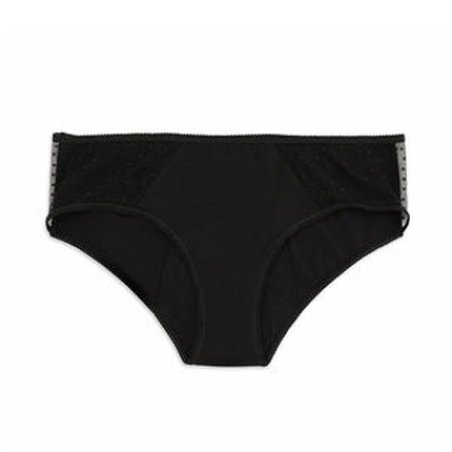 Kiwitas Classic Plumeti Menstrual Panties - Black, Size Small