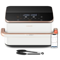 Cosori Dual Blaze Twinfry Chef Edition Double 10 L Stand-alone 2800 W Hot air fryer Rose gold, White