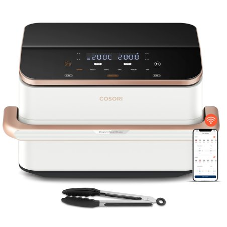 Cosori Dual Blaze Twinfry Chef Edition Double 10 L Stand-alone 2800 W Hot air fryer Rose gold, White