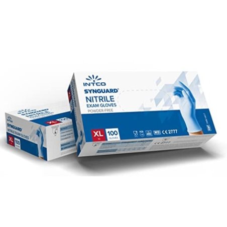 Intco Nitrile Gloves Powderfree Nonsterile Blue Size Xl