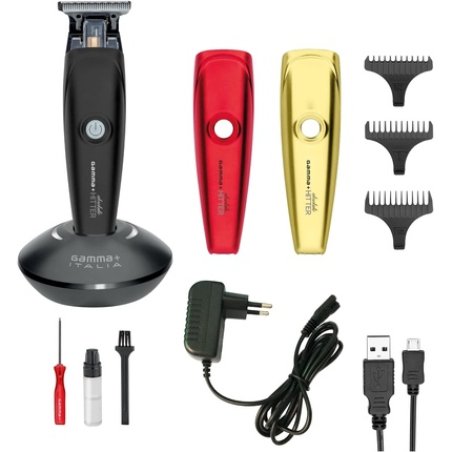 GAMMAPIU' Absolute Hitter Trimmer Professional Men's Haircut Machine with Interchangeable Cover Rechargeable Electric