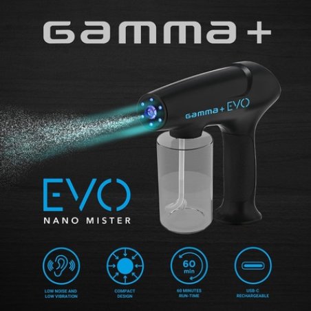 Gamma Nano Atomization Evo Nano Mister Spray System Rechargeable USB TYPE-C High Liquid Capacity 340ml 90 Minutes