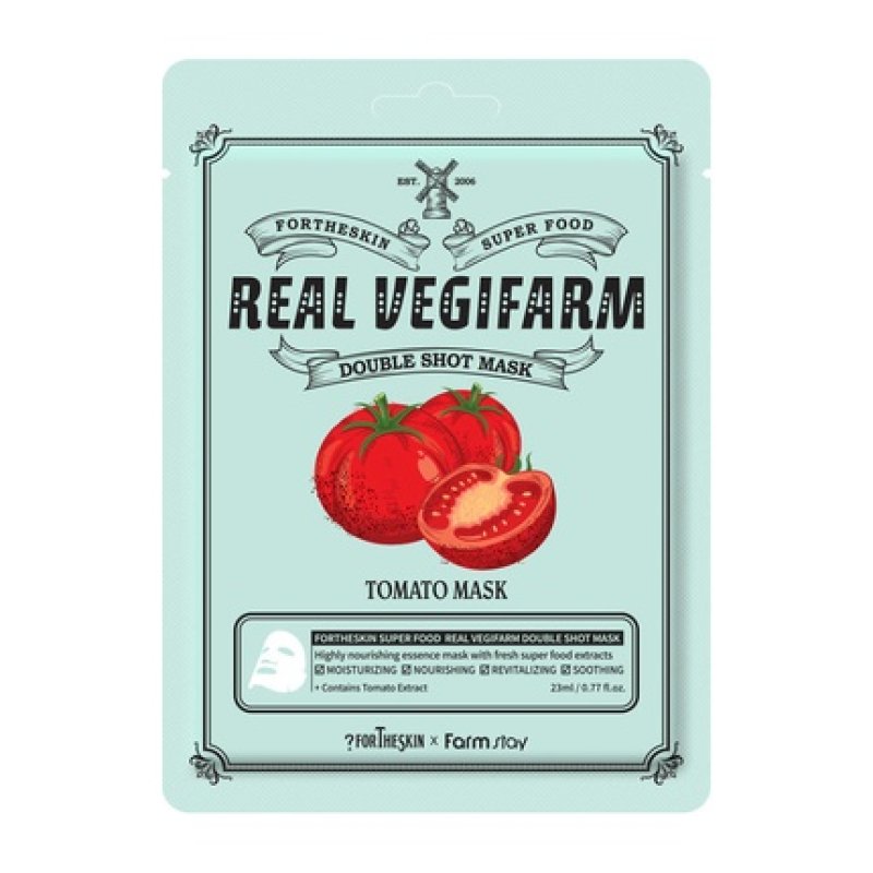 Fortheskin Fortheskin Super Food Real Vegifarm Double Shot Mask Tomato