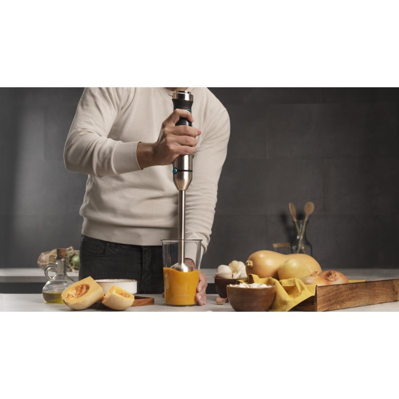 Stabmixer Power TitanBlack 1500 XL, mit Zubehörset (edelstahl/schwarz, 1.500 Watt, mit Zerkleinerer, Spiralschneider,