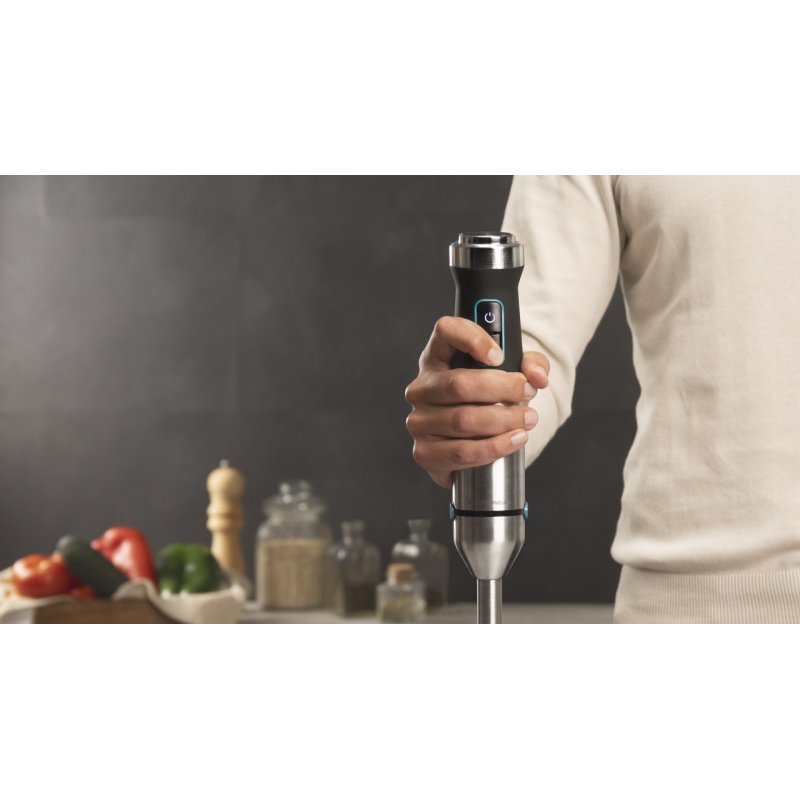 Stabmixer Power TitanBlack 1500 XL, mit Zubehörset (edelstahl/schwarz, 1.500 Watt, mit Zerkleinerer, Spiralschneider,