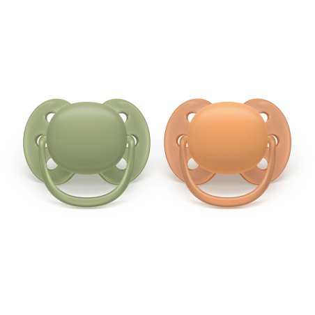 Philips Avent - Ultra soft soother, 18 m, green/orange