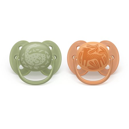 Philips Avent - Ultra soft soother, 18 m, green/orange